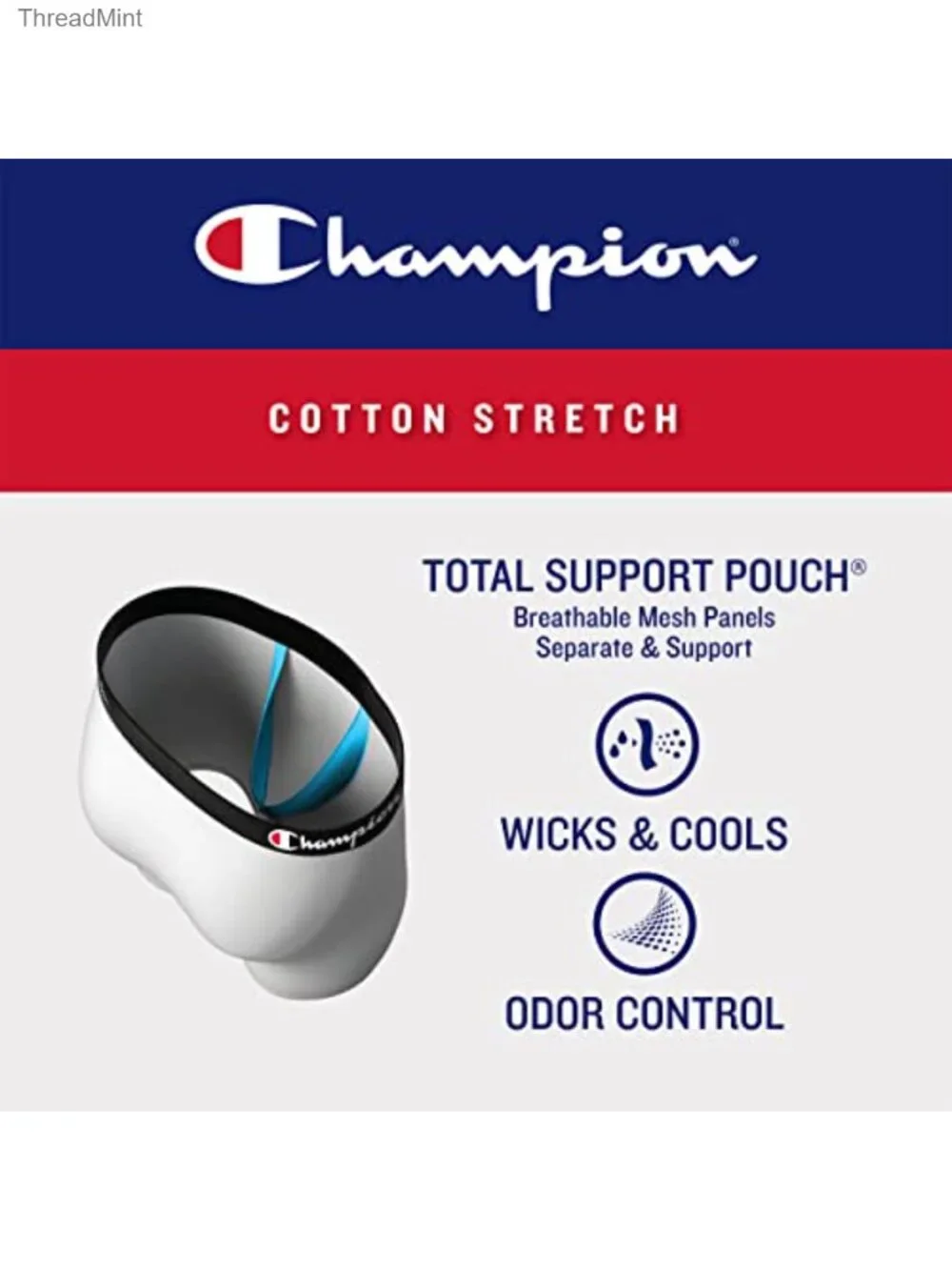 Men's Cotton Stretch Boxer Briefs 4 Pack Moisture Wicking Support Pouch